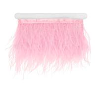 M METERXITY Ostrich Feather Trim Fringe, 2 Yards 3-4" Natural Fluffy Feather Trim for Crafting/DIY Sewing/Party Clothing/Wedding Dress Decoration/Dream Catcher [Pink]