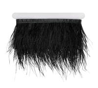 M METERXITY Ostrich Feather Trim Fringe, 2 Yards 3-4" Natural Fluffy Feather Trim for Crafting/DIY Sewing/Party Clothing/Wedding Dress Decoration/Dream Catcher [Black]