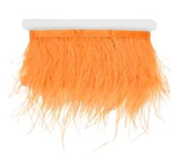 M METERXITY Ostrich Feather Trim Fringe, 2 Yards 3-4" Natural Fluffy Feather Trim for Crafting/DIY Sewing/Party Clothing/Wedding Dress Decoration/Dream Catcher [Orange]