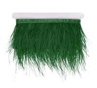 M METERXITY Ostrich Feather Trim Fringe, 2 Yards 3-4" Natural Fluffy Feather Trim for Crafting/DIY Sewing/Party Clothing/Wedding Dress Decoration/Dream Catcher [Dark Green]