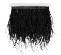 M METERXITY Ostrich Feather Trim Fringe, 2 Yards 4-6" Natural Fluffy Feather Trim for Crafting/DIY Sewing/Party Clothing/Wedding Dress Decoration/Dream Catcher [Black]