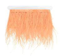 M METERXITY Ostrich Feather Trim Fringe, 2 Yards 4-6" Natural Fluffy Feather Trim for Crafting/DIY Sewing/Party Clothing/Wedding Dress Decoration/Dream Catcher [Champagne]