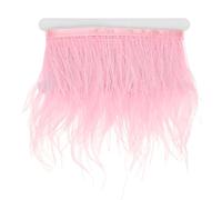 M METERXITY Ostrich Feather Trim Fringe, 2 Yards 4-6" Natural Fluffy Feather Trim for Crafting/DIY Sewing/Party Clothing/Wedding Dress Decoration/Dream Catcher [Pink]