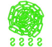 M METERXITY Plastic Barriers Chain, 5Ft Length Green Plastic Waterproof Safety Chain Link with S-Shaped Buckle for Crowd Control/Elevator/Parking/Driveway, Caution Barriers Link