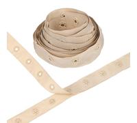 M METERXITY Plastic Snap Buttons, 2 Yards Plastic Snaps, Polyester Tape Hook & Eye Zipper Popper Press Stud Fastener for Sewing/Clothes/Fabric/DIY Craft [Light Brown, 25mm Spacing]