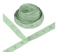 M METERXITY Plastic Snap Buttons, 2 Yards Plastic Snaps, Polyester Tape Hook & Eye Zipper Popper Press Stud Fastener for Sewing/Clothes/Fabric/DIY Craft [Bean Green, 25mm Spacing]