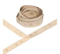 M METERXITY Plastic Snap Buttons, 2 Yards Plastic Snaps, Polyester Tape Hook & Eye Zipper Popper Press Stud Fastener for Sewing/Clothes/Fabric/DIY Craft [Light Brown, 36mm Spacing]