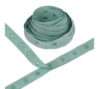 M METERXITY Plastic Snap Buttons, 2 Yards Plastic Snaps, Polyester Tape Hook & Eye Zipper Popper Press Stud Fastener for Sewing/Clothes/Fabric/DIY Craft [Army Green, 25mm Spacing]