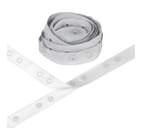 M METERXITY Plastic Snap Buttons, 2 Yards Plastic Snaps, Polyester Tape Hook & Eye Zipper Popper Press Stud Fastener for Sewing/Clothes/Fabric/DIY Craft [Gray, 36mm Spacing]