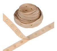 M METERXITY Plastic Snap Buttons, 2 Yards Plastic Snaps, Polyester Tape Hook & Eye Zipper Popper Press Stud Fastener for Sewing/Clothes/Fabric/DIY Craft [Brown, 25mm Spacing]