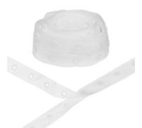 M METERXITY Plastic Snap Buttons, 5 Yards Plastic Snaps, Polyester Tape Hook & Eye Zipper Popper Press Stud Fastener for Sewing/Clothes/Fabric/DIY Craft [White, 25mm Spacing]