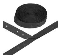 M METERXITY Plastic Snap Buttons, 5 Yards Plastic Snaps, Polyester Tape Hook & Eye Zipper Popper Press Stud Fastener for Sewing/Clothes/Fabric/DIY Craft [Black, 36mm Spacing]