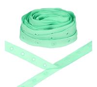 M METERXITY Plastic Snap Buttons, 5 Yards Plastic Snaps, Polyester Tape Hook & Eye Zipper Popper Press Stud Fastener for Sewing/Clothes/Fabric/DIY Craft [Grass Green, 25mm Spacing]
