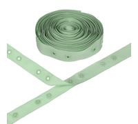M METERXITY Plastic Snap Buttons, 5 Yards Plastic Snaps, Polyester Tape Hook & Eye Zipper Popper Press Stud Fastener for Sewing/Clothes/Fabric/DIY Craft [Bean Green, 36mm Spacing]