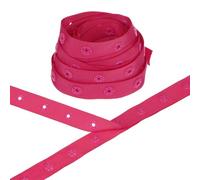M METERXITY Plastic Snap Buttons, 5 Yards Plastic Snaps, Polyester Tape Hook & Eye Zipper Popper Press Stud Fastener for Sewing/Clothes/Fabric/DIY Craft [Dark Red, 25mm Spacing]