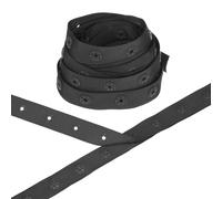 M METERXITY Plastic Snap Buttons, 5 Yards Plastic Snaps, Polyester Tape Hook & Eye Zipper Popper Press Stud Fastener for Sewing/Clothes/Fabric/DIY Craft [Black, 25mm Spacing]