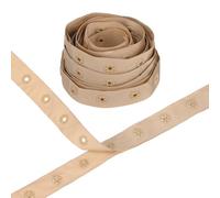M METERXITY Plastic Snap Buttons, 5 Yards Plastic Snaps, Polyester Tape Hook & Eye Zipper Popper Press Stud Fastener for Sewing/Clothes/Fabric/DIY Craft [Brown, 25mm Spacing]