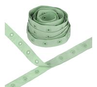 M METERXITY Plastic Snap Buttons, 5 Yards Plastic Snaps, Polyester Tape Hook & Eye Zipper Popper Press Stud Fastener for Sewing/Clothes/Fabric/DIY Craft [Bean Green, 25mm Spacing]