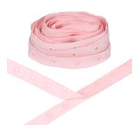 M METERXITY Plastic Snap Buttons, 5 Yards Plastic Snaps, Polyester Tape Hook & Eye Zipper Popper Press Stud Fastener for Sewing/Clothes/Fabric/DIY Craft [Light Pink, 25mm Spacing]