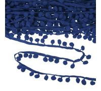 M METERXITY Pom Pom Ball Fringe Trim, 10 Yards 11mm Ball Fringe Trim Ribbon Sewing Accessory for Home Decoration/DIY Crafts/Curtain/Pillow [Navy Blue]