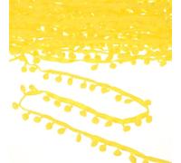M METERXITY Pom Pom Ball Fringe Trim, 10 Yards 8mm Ball Fringe Trim Ribbon Sewing Accessory for Home Decoration/DIY Crafts/Curtain/Pillow [Light Yellow]