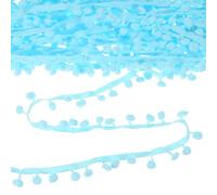 M METERXITY Pom Pom Ball Fringe Trim, 10 Yards 8mm Ball Fringe Trim Ribbon Sewing Accessory for Home Decoration/DIY Crafts/Curtain/Pillow [Peacock Blue]