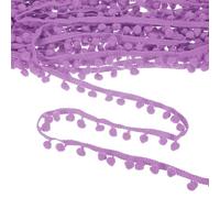 M METERXITY Pom Pom Ball Fringe Trim, 10 Yards 8mm Ball Fringe Trim Ribbon Sewing Accessory for Home Decoration/DIY Crafts/Curtain/Pillow [Medium Purple]
