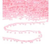 M METERXITY Pom Pom Ball Fringe Trim, 20 Yards 8mm Ball Fringe Trim Ribbon Sewing Accessory for Home Decoration/DIY Crafts/Curtain/Pillow [Light Pink]