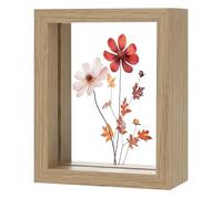 M METERXITY Pressed Flower Frame 3 x 4 Inchch Double Acrylic, Wood Color