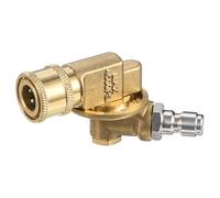 M METERXITY Pressure Washer Pivoting Coupler Kit, 240 Degree Gutter Cleaner Attachment with 7 Angles, Power Spray Nozzle Tips with Holder, 1/4" Quick Connect for Gutter