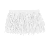 M METERXITY PU Leather Fringe Trim, 1 Yard 4 Inch White Double Side Suede Tassel Sewing Trim for DIY Craft/Sewing Dress Costume/Bags Shoe Decoration, Fringe Tassel