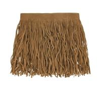 M METERXITY PU Leather Fringe Trim, 1 Yard 6 Inch Light Camel Double Side Suede Tassel Sewing Trim for DIY Craft/Sewing Dress Costume/Bags Shoe Decoration, Fringe Tassel