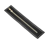 M METERXITY PU Leather Zipper, 10.6In Coil Frame Metal Close End Crochet Zippers with Holes for Sewing Handbag/DIY Purse/Clothing Making [Black]