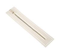 M METERXITY PU Leather Zipper, 10.6In Coil Frame Metal Close End Crochet Zippers with Holes for Sewing Handbag/DIY Purse/Clothing Making [White]