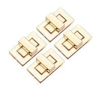 M METERXITY Purse Twist Lock 4Pcs 1.26 x 0.79 Inches Light Gold | Rectangular Purse Closure Twist Turn Lock Clasp Metal Clip Hardware Apply to DIY Handbag/Purse/Wallet/Leather Craft