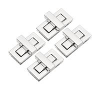 M METERXITY Purse Twist Lock 4Pcs 1.73 x 0.87 Inches Silver | Rectangular Purse Closure Twist Turn Lock Clasp Metal Clip Hardware Apply to DIY Handbag/Purse/Wallet/Leather Craft