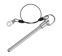 M METERXITY Push-Button Ball Locking Pin, 5/16" [8mm] Dia., 3-17/32"[90mm] Usage Length Ring Quick Release Lock Pins W Lanyard Cable for Speaker/Aviation/Gym/Machine [304 Stainless Steel]