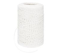 M METERXITY Raffia Yarn for Crochet, 131 Yards 1.5mm Raffia Paper Craft Ribbon Round String for Gift Wrapping/DIY/Sun Hats Bags/Holiday Decor, Packing Paper Twine [White]