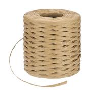 M METERXITY Raffia Yarn for Crochet, 219 Yards 5mm Raffia Paper Craft Ribbon Flat String for Gift Wrapping/DIY/Sun Hats Bags/Holiday Decor, Packing Paper Twine [Khaki]