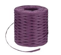 M METERXITY Raffia Yarn for Crochet, 219 Yards 5mm Raffia Paper Craft Ribbon Flat String for Gift Wrapping/DIY/Sun Hats Bags/Holiday Decor, Packing Paper Twine [Dark Purple]