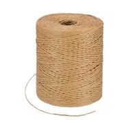 M METERXITY Raffia Yarn for Crochet, 328 Yards 1.5mm Raffia Paper Craft Ribbon Round String for Gift Wrapping/DIY/Sun Hats Bags/Holiday Decor, Packing Paper Twine [Light Brown]