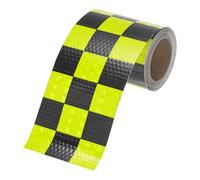 M METERXITY Reflective Tape, 3 Inch x 10 Feet Shining Star Square Yellow & Black Waterproof High Visibility Self-Adhesive Tape for Trailers/Trucks/Apparel, Outdoor Warning Signs
