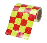 M METERXITY Reflective Tape, 4 Inch x 10 Feet Shining Star Square Yellow & Red Waterproof High Visibility Self-Adhesive Tape for Trailers/Trucks/Apparel, Outdoor Warning Signs