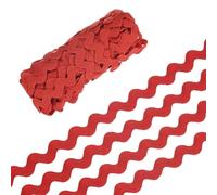 M METERXITY Rick Rack Trim, 10 Yard 10mm / 0.4 Inch Wave Bending Fringe Trimming Ribbon for Sewing/DIY Crafts/Clothes/Decoration, Polyester RIC Rac Trim [Red]