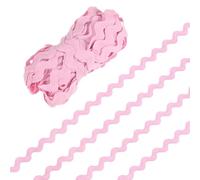 M METERXITY Rick Rack Trim, 10 Yard 10mm / 0.4 Inch Wave Bending Fringe Trimming Ribbon for Sewing/DIY Crafts/Clothes/Decoration, Polyester RIC Rac Trim [Pink]