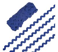 M METERXITY Rick Rack Trim, 10 Yard 10mm / 0.4 Inch Wave Bending Fringe Trimming Ribbon for Sewing/DIY Crafts/Clothes/Decoration, Polyester RIC Rac Trim [Deep Blue]