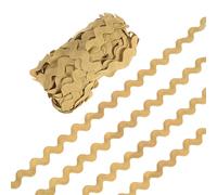 M METERXITY Rick Rack Trim, 10 Yard 10mm / 0.4 Inch Wave Bending Fringe Trimming Ribbon for Sewing/DIY Crafts/Clothes/Decoration, Polyester RIC Rac Trim [Khaki]
