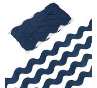 M METERXITY Rick Rack Trim, 10 Yard 25mm / 1 Inch Wave Bending Fringe Trimming Ribbon for Sewing/DIY Crafts/Clothes/Decoration, Polyester RIC Rac Trim [Deep Blue]