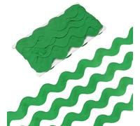 M METERXITY Rick Rack Trim, 10 Yard 25mm / 1 Inch Wave Bending Fringe Trimming Ribbon for Sewing/DIY Crafts/Clothes/Decoration, Polyester RIC Rac Trim [Green]