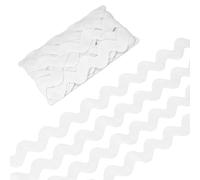 M METERXITY Rick Rack Trim, 10 Yard 25mm / 1 Inch Wave Bending Fringe Trimming Ribbon for Sewing/DIY Crafts/Clothes/Decoration, Polyester RIC Rac Trim [White]